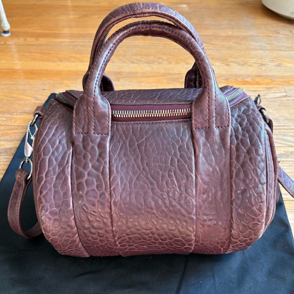 Alexander Wang Rocco Bag , Burgundy with Silver-Toned Hardware, Studded bottom. - Picture 7 of 14